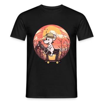 Wilder Westen Maus Reiter Pferd Pferde - Männer T-Shirt - Schwarz - Vorne - AI Model Male 178 light (178cm)