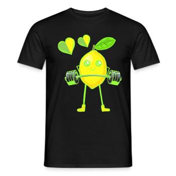Lemon Weight Exercise Weight GYM Exercise Muscles - Men's T-Shirt - black - Front - AI Model Male 178 light (178cm)