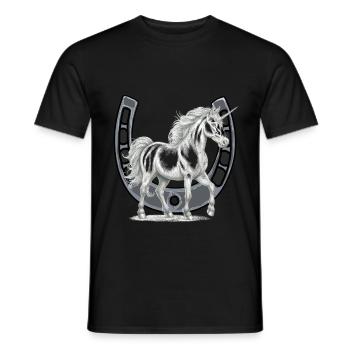 Horseshoe Unicorn Unicorns Horse Horses - Men's T-Shirt - black - Front - AI Model Male 178 light (178cm)