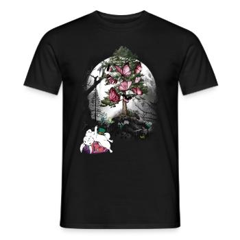 Bunny Bunnies Forest Animals Forest Nature Nature Lover - Men's T-Shirt - black - Front - AI Model Male 178 light (178cm)