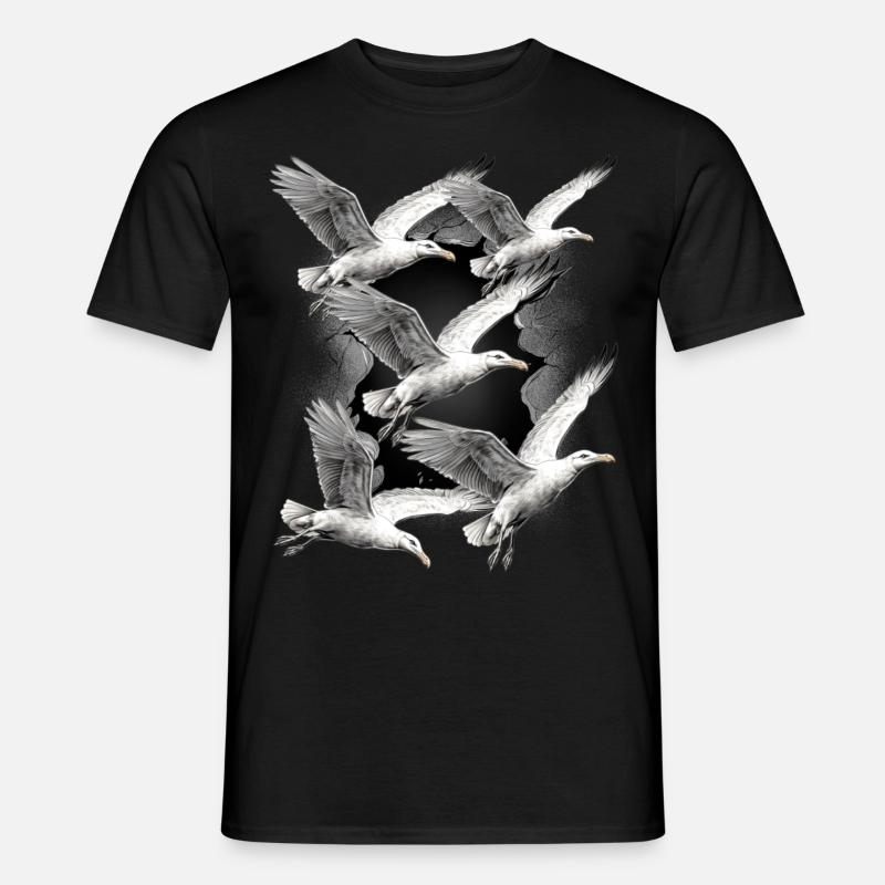 Möwen Möwe Maritim Seevögel - Männer T-Shirt - Schwarz