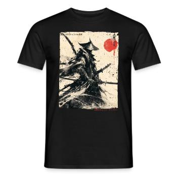 Samurai Fighter - Japanese Ukiyo-e Artwork - Men's T-Shirt - black - Front - AI Model Male 178 light (178cm)