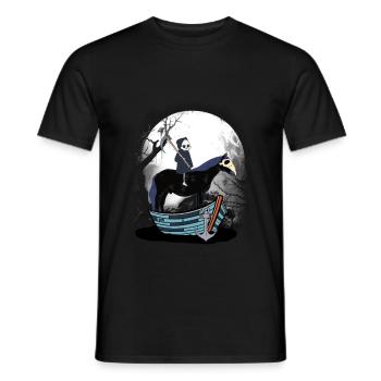 Grim Reaper Passeur Cavalier Bateau À Cheval Halloween - T-shirt homme - noir - Devant - AI Model Male 178 light (178cm)