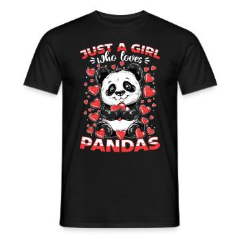 Funny Panda Animal Just A Girl Who Loves Pandas - Men's T-Shirt - black - Front - AI Model Male 178 light (178cm)