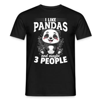 Funny Panda Animal I Like Pandas And Maybe 3 Peopl - Men's T-Shirt - black - Front - AI Model Male 178 light (178cm)