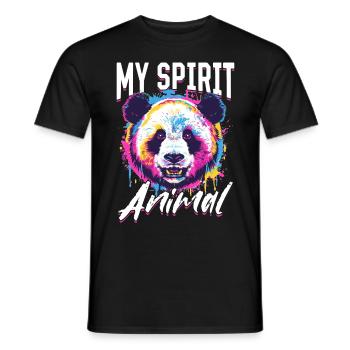 Funny Panda Animal my spirit animal - Men's T-Shirt - black - Front - AI Model Male 178 light (178cm)