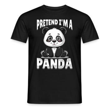 Funny Panda Animal Pretend I'm A Panda - Men's T-Shirt - black - Front - AI Model Male 178 light (178cm)