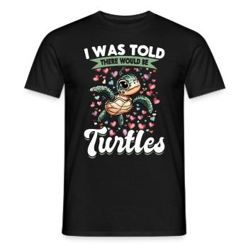 Animal tortue de mer On m’a dit qu’il y en aurait - T-shirt homme - noir - Devant - AI Model Male 178 light (178cm)
