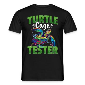 Funny Sea Turtle Animal Turtle Cage Tester - Männer T-Shirt - Schwarz - Vorne - AI Model Male 178 light (178cm)