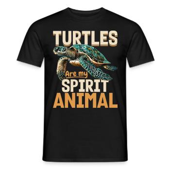 Tortue de mer Les tortues sont mon animal spirituel - T-shirt homme - noir - Devant - AI Model Male 178 light (178cm)