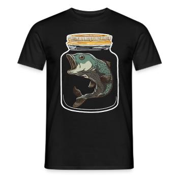 Fish Fish Angler Fishing Fishing - Men's T-Shirt - black - Front - AI Model Male 178 light (178cm)