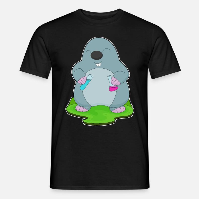 Mole Scientist Test Tube - Men's T-shirt - black