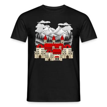 King Kings Fairy Tale Castle Fortress Gurg Knights - Men's T-Shirt - black - Front - AI Model Male 178 light (178cm)