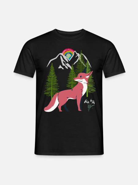 Fox Foxes Nature Fairy Tale - Men's T-Shirt - black