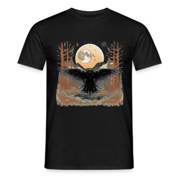 Ravens, Crows, Wilderness, Nature, Crow, Raven - Men's T-Shirt - black - Front - AI Model Male 178 light (178cm)
