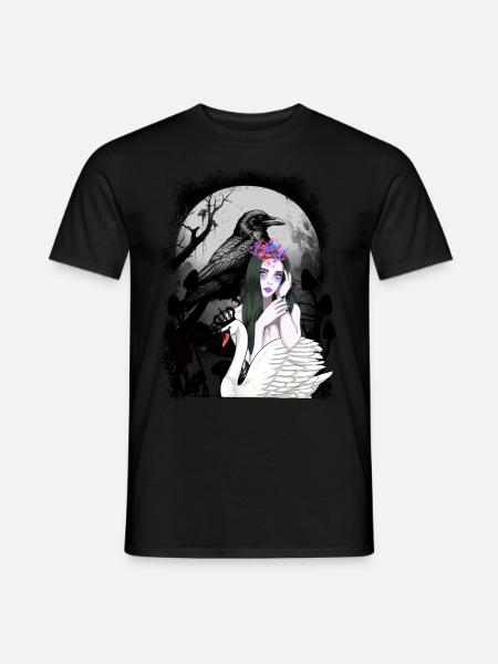 mystisch Schwan Märchen Märchenfigur Raben - Männer T-Shirt - Schwarz