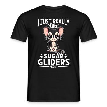 Funny Sugar Glider Animal I Just Really Like - Männer T-Shirt - Schwarz - Vorne - AI Model Male 178 light (178cm)