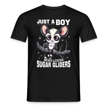 Funny Sugar Glider Animal Just A Boy Who Loves - Men's T-Shirt - black - Front - AI Model Male 178 light (178cm)