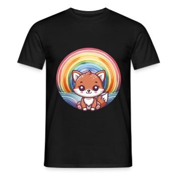 Fuchs Füchse Kinder Kind - Männer T-Shirt - Schwarz - Vorne - AI Model Male 178 light (178cm)