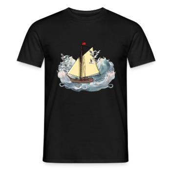 Schiff Schiffe Segelschiff Segler Yolle Käpten See - Männer T-Shirt - Schwarz - Vorne - AI Model Male 178 light (178cm)