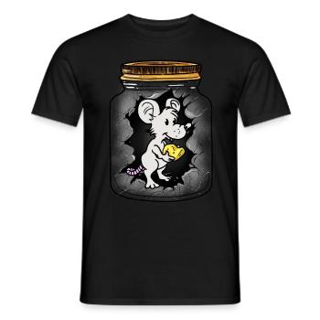Message dans une bouteille fromage souris souris rat salutation anniversaire - T-shirt homme - noir - Devant - AI Model Male 178 light (178cm)