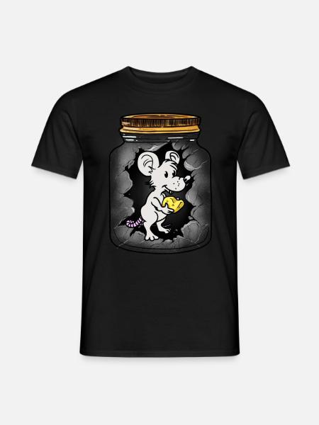Flaschenpost Käse Maus Mäuse Ratte Gruß Geburtstag - Männer T-Shirt - Schwarz