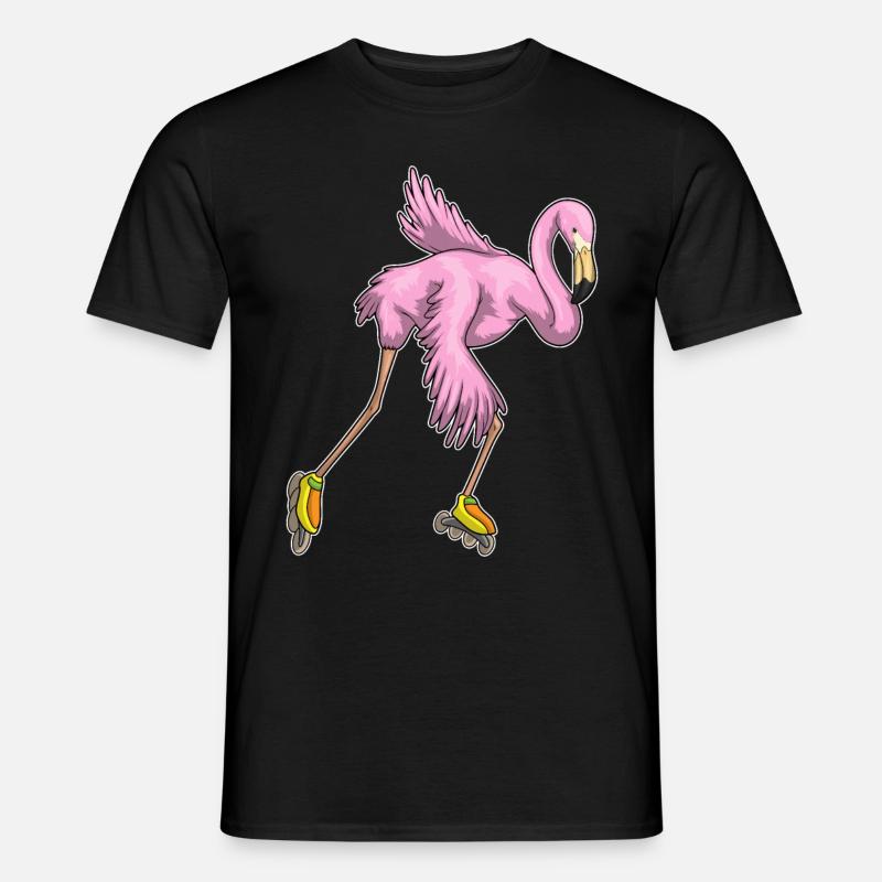 Flamingo Inline skating Rollschuhe - Männer T-Shirt - Schwarz