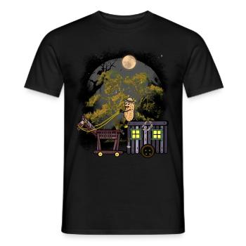 Mittelater Reise Erdnuss mystisch Kutsche Pferd - Männer T-Shirt - Schwarz - Vorne - AI Model Male 178 light (178cm)