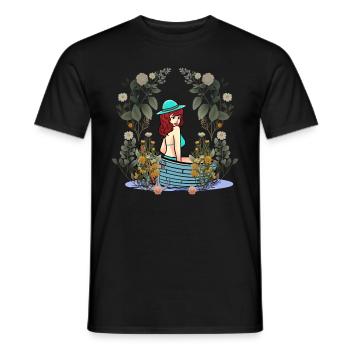 Sexy Été, Fille, Bateau, Nature, Fleurs - T-shirt homme - noir - Devant - AI Model Male 178 light (178cm)