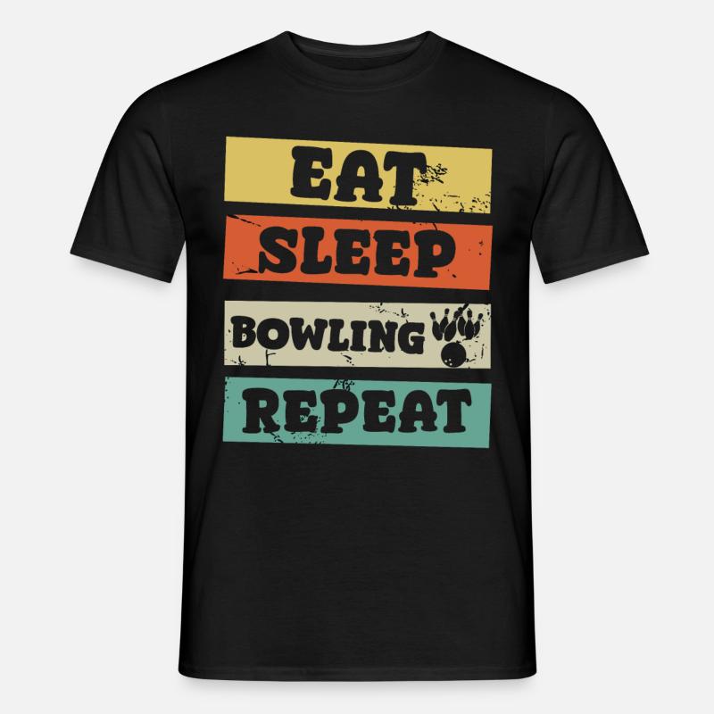 eat sleep bowling repeat - Männer T-Shirt - Schwarz