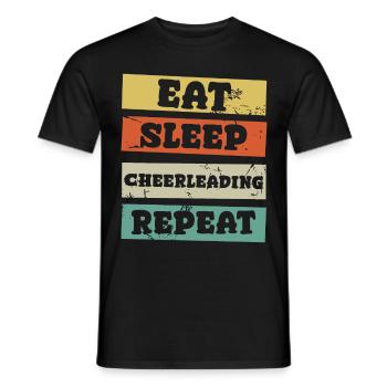 Manger dormir Cheerleading Répéter - T-shirt homme - noir - Devant - AI Model Male 178 light (178cm)