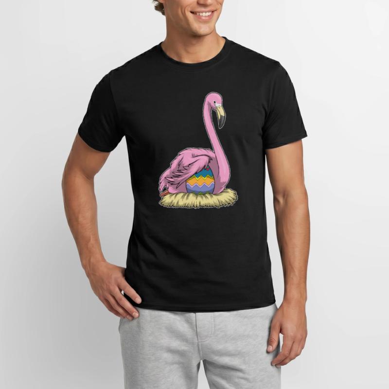 Flamingo Easter Easter Egg Nest Men's T-shirt