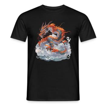 Drache Drachen Fabeltier Märchen - Männer T-Shirt - Schwarz - Vorne - AI Model Male 178 light (178cm)