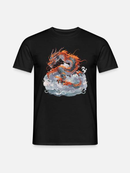 Drache Drachen Fabeltier Märchen - Männer T-Shirt - Schwarz