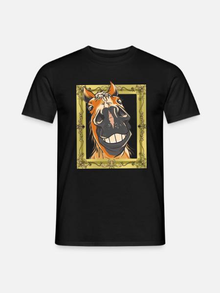 Pferdekopf Pferd Pferde - Männer T-Shirt - Schwarz