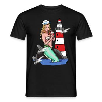 Sirène Sirène Sirène Sirène Sirène Marins Maritime Ahoy - T-shirt homme - noir - Devant - AI Model Male 178 light (178cm)