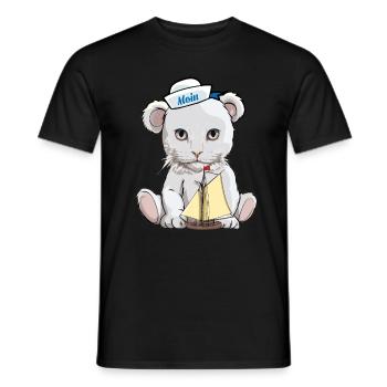 Cats, Teddy, Sailor, Maritime, Sailing Ship, Cat - Men's T-Shirt - black - Front - AI Model Male 178 light (178cm)