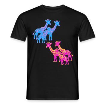 Girafe Afrique Safari Savane Années 80 Années 90 Enfant - T-shirt homme - noir - Devant - AI Model Male 178 light (178cm)