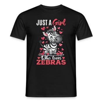 Funny Zebra Animal Just A Girl Who Loves Zebras - Men's T-Shirt - black - Front - AI Model Male 178 light (178cm)