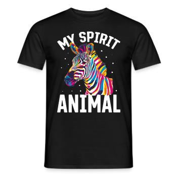 Funny Zebra Animal my spirit animal - Men's T-Shirt - black - Front - AI Model Male 178 light (178cm)