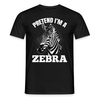 Funny Zebra Animal Pretend I'm A Zebra - Men's T-Shirt - black - Front - AI Model Male 178 light (178cm)