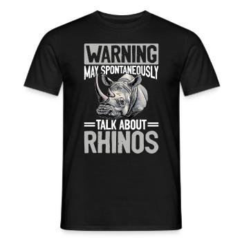 Avertissement d’animal rhinocéros drôle - T-shirt homme - noir - Devant - AI Model Male 178 light (178cm)