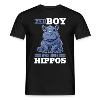 Drôle d’hippopotame hippopotame animal juste un garçon qui - T-shirt homme - noir - Devant - AI Model Male 178 light (178cm)