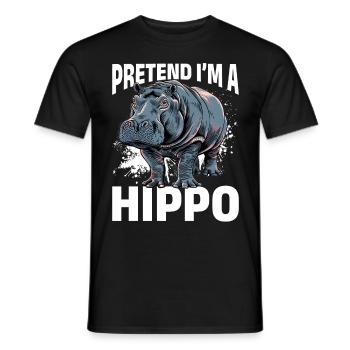 Hippo Hippopotamus Animal Pretend I'm A Hippo - Men's T-Shirt - black - Front - AI Model Male 178 light (178cm)