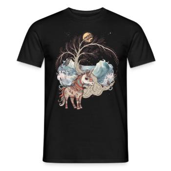 Licorne mystique Licornes Cheval Chevaux Créatures mythiques - T-shirt homme - noir - Devant - AI Model Male 178 light (178cm)