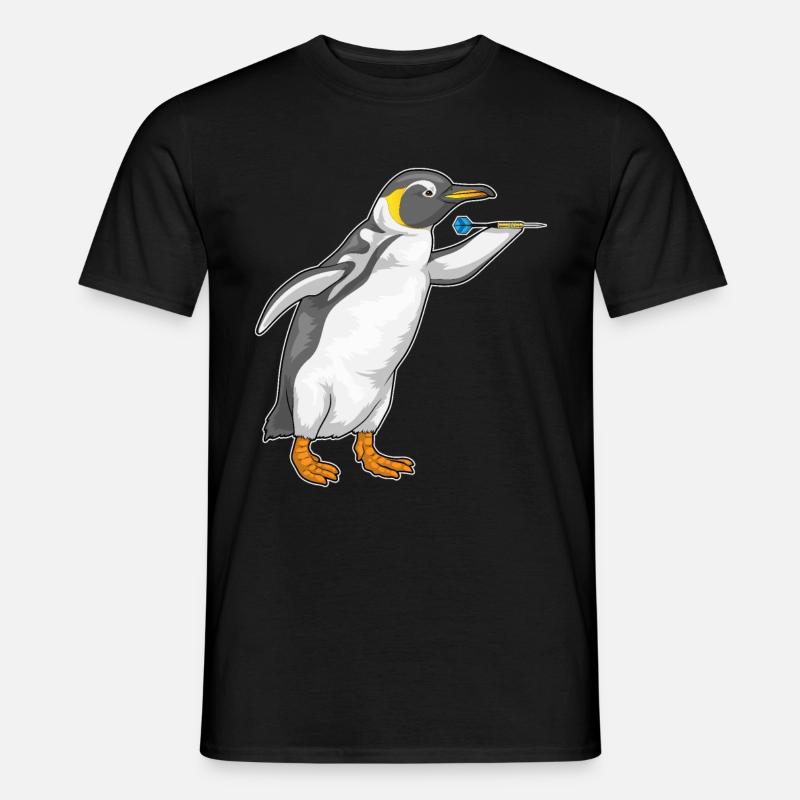Pinguin Dart Dartpfeil - Männer T-Shirt - Schwarz