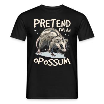 Drôle d’opossum animal faire semblant que je suis un opossum - T-shirt homme - noir - Devant - AI Model Male 178 light (178cm)
