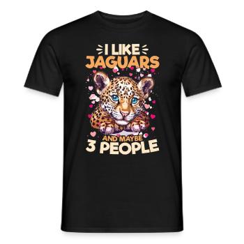 Jaguar Animal I Like Jaguars And Maybe 3 People - Männer T-Shirt - Schwarz - Vorne - AI Model Male 178 light (178cm)