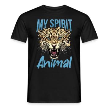 Drôle de Jaguar Animal mon animal spirituel - T-shirt homme - noir - Devant - AI Model Male 178 light (178cm)