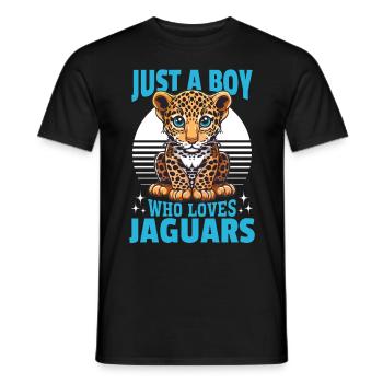 Drôle d’animal jaguar juste un garçon qui aime les jaguars - T-shirt homme - noir - Devant - AI Model Male 178 light (178cm)
